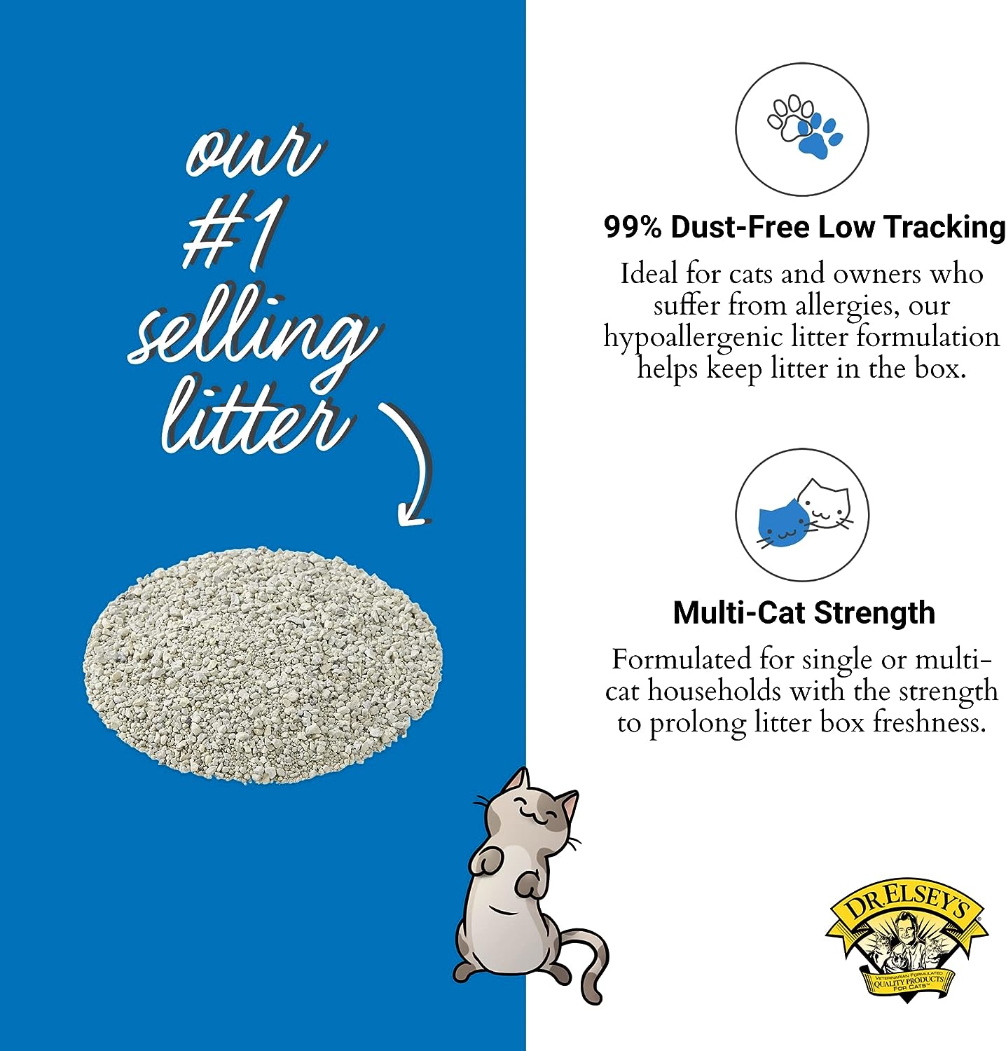 Dr Elseys Precious Cat Ultra Hard Clumping Non Scented 99% Dust Free 8kg-CAT LITTER